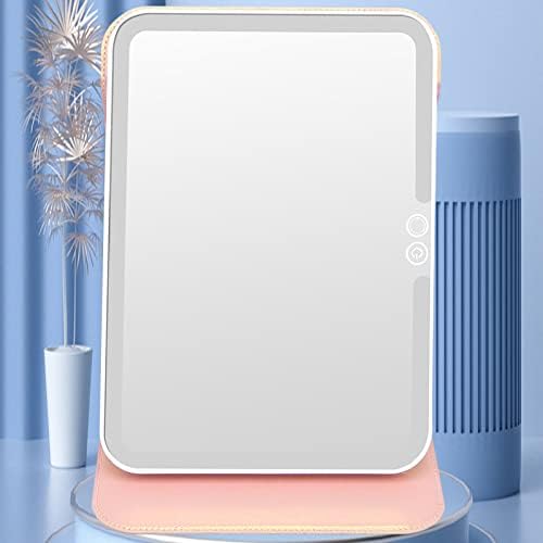Десктоп Огледало за грим AHFAM, Огледало за тоалетка масичка в Спалнята, Сгъваем Портативен Лампа за пътуване, Подходящ за