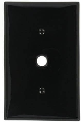 Leviton PJ11-E 1-Gang.Стенни панел за телефон /кабел с дупка 406 инча, среден размер, Эбеновое дърво, черен