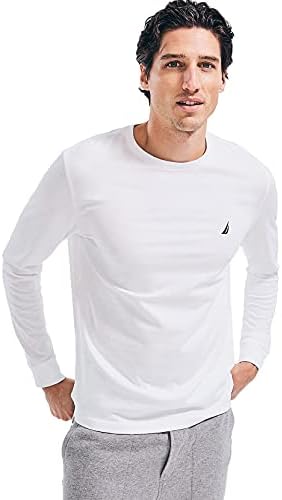 Мъжки Однотонная тениска Наутика с кръгло деколте и дълъг ръкав