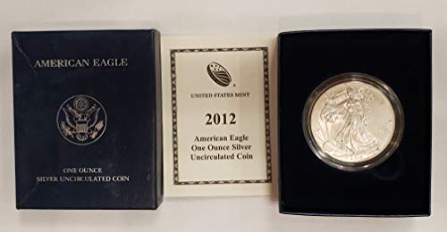 2012 W American Eagle Полирана Сребърна монета с тегло една унция на стойност 1 щатски долар на Монетния двор на САЩ