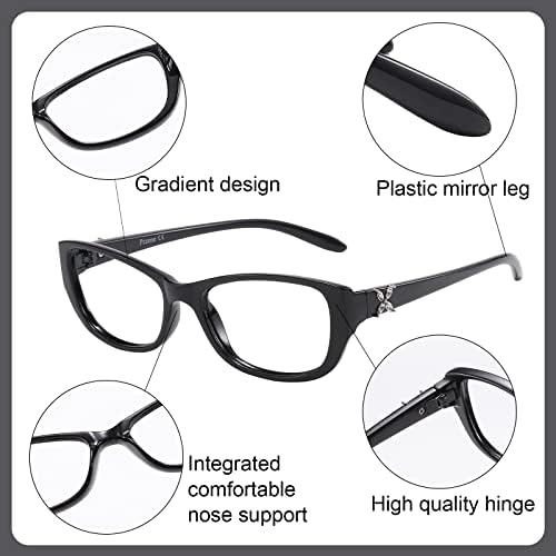 Przene, 4 опаковки, правоъгълни класически очила за четене синя светлина за жените, компютърни ридеры L1140