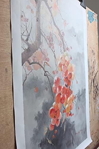 Изобразително изкуство дърво райска ябълка оригиналната живопис с маслени бои върху платно естествени диви плодове, Ръчно рисувани подписано Точно така, както е о