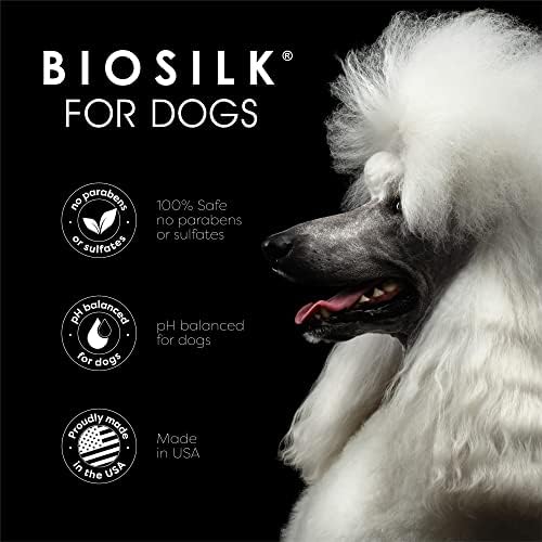 BioSilk for Dogs Шелкотерапевтический Шампоан с кокосово масло | Coconut Шампоан за кучета, Кондиционирующий, Распутывающий Спрей за домашни любимци | Шампоан спрей за кучета