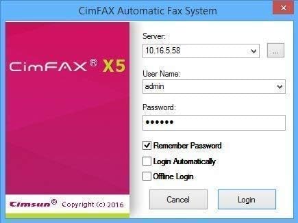 Високоскоростен факс сървър CimFAX H5 33,6 k Автоматично запазване на факс във формат PDF 100 Потребителя на Електронна
