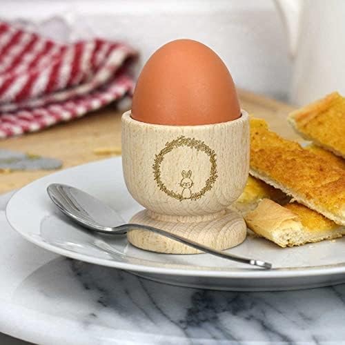 Дървена чаша за яйца Azeeda Пролетен венец и заек (EC00023276)
