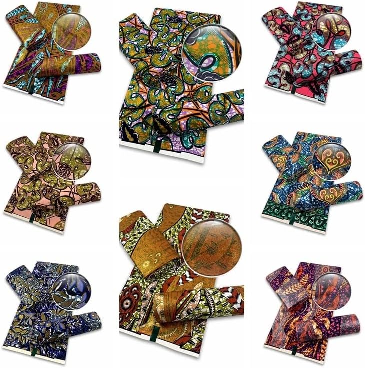 Африканска Тъкан Плат Африканска Восъчен Плат Анкара препаски Pagne Хлопчатобумажный Материал 6 Ярда Блясък за Шиене на Сватбена рокля - Африканска Плат двор 6 Ярда