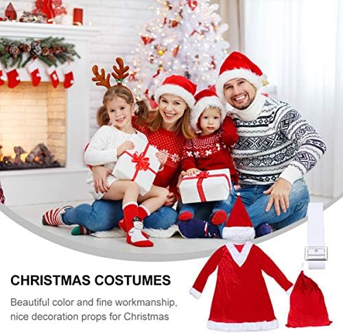 Коледна рокля на дядо коледа SOIMISS с шапка на дядо коледа, костюм на дядо коледа за малки момичета (M)