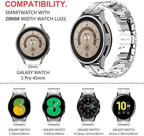 Каишка от неръждаема стомана Surace за Galaxy Watch 5, каишка Galaxy Watch 4 40 мм 44 мм, метална каишка 20 мм за Galaxy Watch