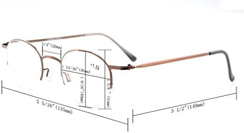 Eyekepper Леки Овални и Кръгли Очила в Полукръгла Рамка От Оръжеен метал