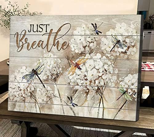 Плакат с цвете водни Кончета Camvas, Just Breathe (Платно в рамка, 10x8)