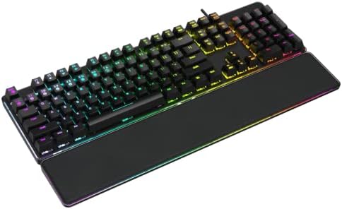 Ръчна детска клавиатура targeal - 104 клавишите със светлинен ключа, Напълно Офис Компютърна клавиатура - Многоцветен RGB Led подсветка - Жични
