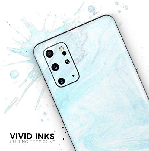 Дизайн Skinz Mixtured Blue v9 Текстурирани мраморна Защитно Vinyl стикер с обвивка за Samsung Galaxy S20 (тампон върху екрана и