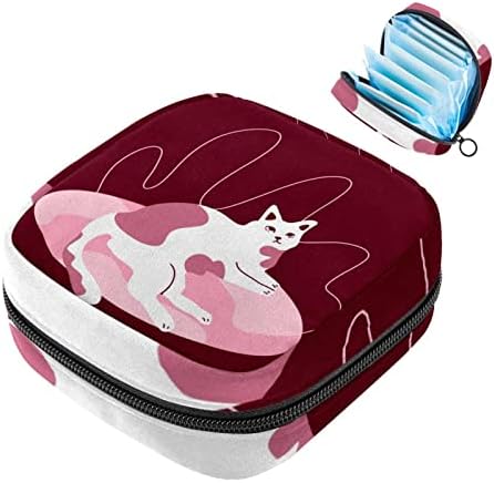 Чанта За Съхранение на Хигиенни Кърпички Pink Carpet Котка, Чанта за Менструални Тампони, Втулки за Чорапогащи, Притежателят