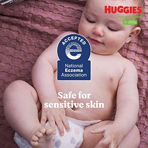 Бебешки кърпички, Huggies Natural Care Sensitive Бебешки Кърпички за памперси, Без мирис, не е алергичен, 8 опаковки с панти капак, 56 броя