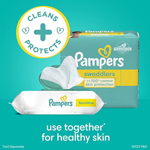 Бебешки кърпички Pampers Sensitive без ароматизатори 7 опаковки за попълване на запасите (вана за къпане в комплект не е включена)