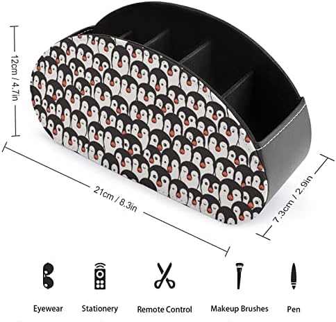 Забавен Пингвин Притежателите на Дистанционно Управление От Изкуствена Кожа Caddy Органайзер За Съхранение Кутия с 5 Отделения за Домашни
