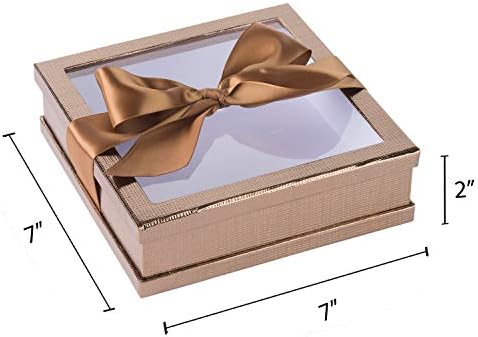 Подаръчни кутии Hammont с прозрачен прозорец (3 опаковки) Многофункционална кутия за печене с панделка | Кутии за предложения Са идеални за празнични подаръци, бисквит?