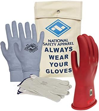 Националната Защитно облекло клас 0, Червена Гумена Ръкавица с Изолация от напрежението на Премиум-комплект с Плетиво ръкавица
