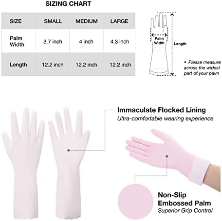 Ръкавици за многократна употреба За почистване на Дома, Кухненски Ръкавици от PVC, С Флокированной Подплата, Ръкавици за миене на съдове,