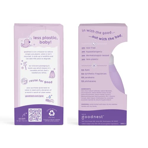 Комплект за къпане Goodnest Baby, Успокояваща Лавандула, Детски шампоан 3 в 1 за еднократна употреба, За пране и образуването на