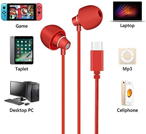 Силиконови слушалки Geekria за сън, Неподатливостта тапи за уши с микрофон и контрол на звука, Слушалки, USB-C Mini ASMR за