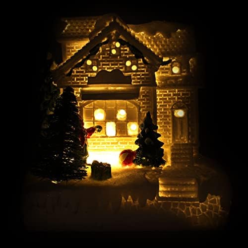 NOLITOY 5 бр. Коледен Led Лампа Коледен Осветен Дом Коледен Селска Къща Декорация Коледен Фенер Украса на Селски Къщи
