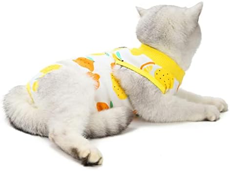 Kitipcoo Професионален костюм за възстановяване след операцията за котки, Памучни Дишащи Хирургически костюми за лечение на рани в областта