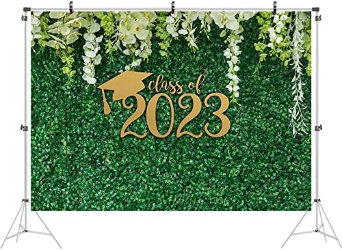 Ticuenicoa 7x5 фута Зелени Листа, с монтиран на стената Поздравительный фон за фотосесия Клас 2023 Писма декорация за Абитуриентски партита