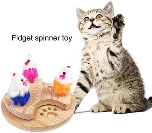 QBOMB Cat Scratch Board гама от Играчки за домашни Любимци, Долна Залепваща Въртящата Плюшен Мишката, Играчка-Колело със спици За Котки,