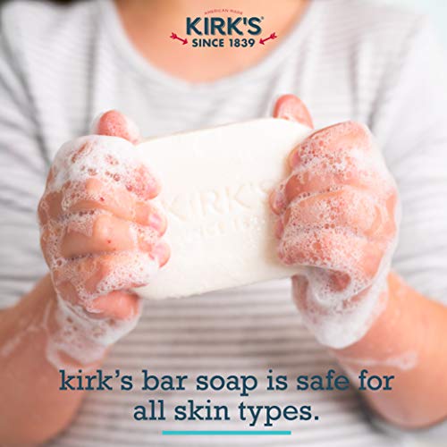 Kirk's Castile Bar Сапун Чист сапун за мъже, жени и деца | Висококачествено Кокосово масло | Веганская формула за чувствителна