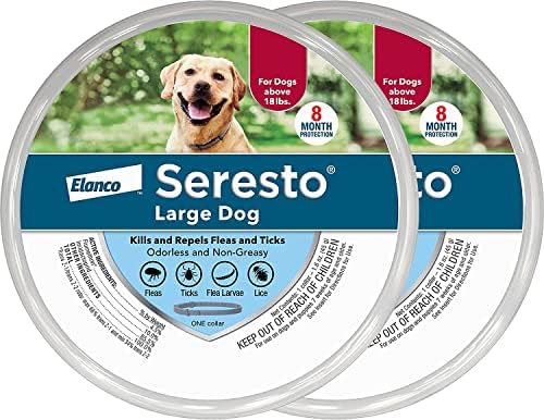 Яка ZMNVEG за кучета Seresto, 2 яка, яка 8 месеца за големи кучета с тегло повече от 18 кг, 70 см, сив