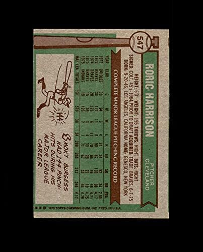 Автограф Рорика Харисън с автограф от 1976 г. Topps Cleveland Indians