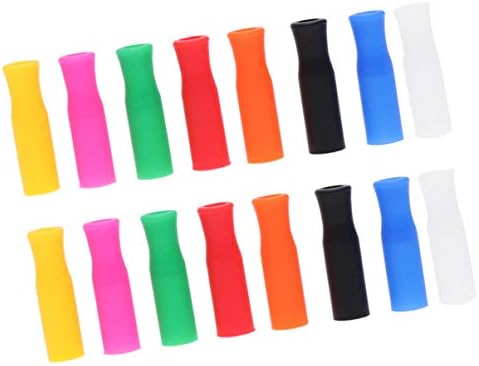 Цветни Сламки DOITOOL Капак за соломинок за Еднократна употреба 50шт Силиконова Капачка Уши за соломинок от Хранително-силикон