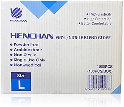 Сини ръкавици за еднократна употреба от смес от винил и нитрил за еднократна употреба, универсални, без прах и латекс