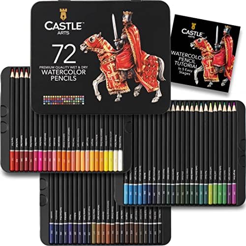 Стоки за бродерия Castle, Определени от 72 Акварельных моливи | Ярки пигменти за перушина, рисуване | за възрастни, За любители