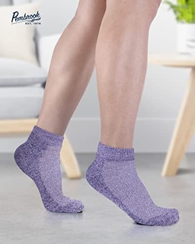 Диабет чорапи Pembrook за жени и мъже - 6 двойки Безпроблемно диабет чорапи с дълбоко деколте на щиколотке За жени | Чорапи при невропатия за жени | Дамски чорапи диабет