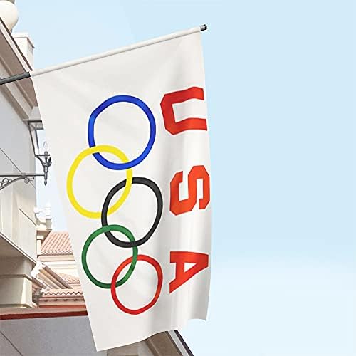 Флаг на Олимпийските игри в САЩ - Флаг на Олимпийските спортове на Америка - Олимпийските кръгове с размерите на 3x5 Фута, Банер за Международни