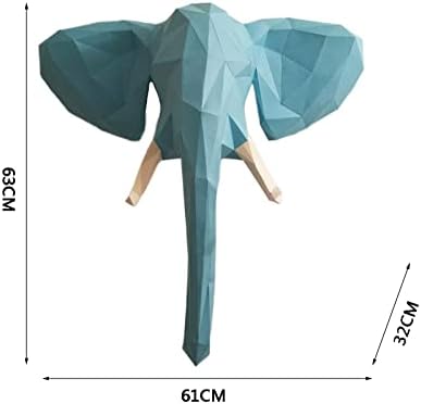 Главата на Слон Творчески Хартиен Трофей 3D Монтиране на Украса, Ръчно изработени Книжен Модел САМ Оригами Пъзел Геометрична Хартиена Скулптура