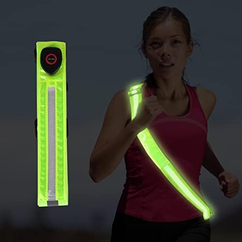 Отразяваща колан GOTIDA LED Belt: Акумулаторна батерия колан Runner Led за разходка през нощта, Регулируем нощен защита с висока видимост, Led светлини, Отразяваща колан за джог