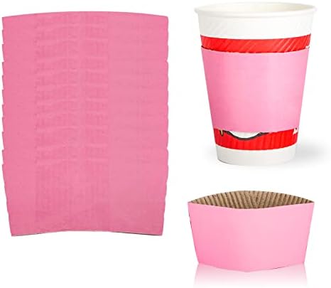 zsccxq 100 бр Розово за Еднократна употреба на Дървесина Крафт-хартия Кафе Ръкави Държач за Чаши Защитен Термоизолированный Ръкав