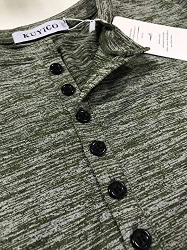 KUYIGO Мъжка тениска За Ежедневно Стилна Базова Модни Лека риза с къс /Дълъг ръкав
