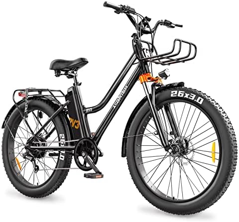 Электровелосипеды Asomtom за възрастни, 3,0 Гуми, Электровелосипеды за възрастни, Електрически 350 W, Сменяема Батерия, 20 + км/ ч, на 40