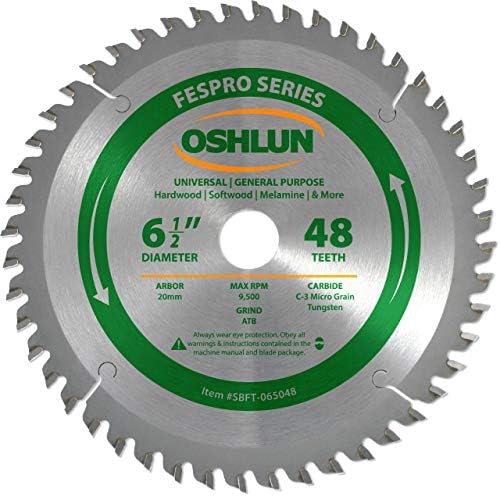 Oshlun SBFT-065056A 6-1/2 56 Нарези Пильный диск FesPro от цветни метали Tcg с оправкой 20 мм Dewalt DWS520 и Makita SP6000