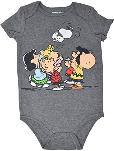 Боди Peanuts Снупи За малки Момчета от 4 Опаковки - Charlie Brown Woodstock Joe Cool