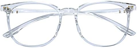 Ретро Квадратни Сини Светозащитные Компютърни Очила, Мъжки, Женски TR90 Рамки За очила За Четене на Точките (Бял)