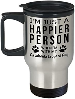 Кафеена Чаша За Любителите на кучета В Пътуване - Щастлив Човек С Куче Catahoula Леопард - Подаръци За Спасението на Собствениците на Домашни