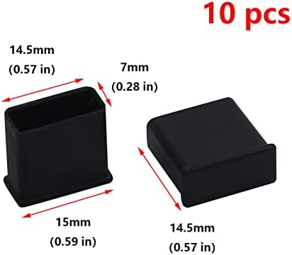 Antrader 10 бр. пластмасов USB конектор тип A със защита от прах защитна капачка, черен