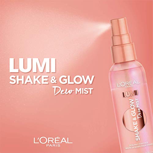 L ' Oreal Paris Makeup LUMI Shake and Glow оросяване планина Mist, Овлажняващ и успокояващ пенка за лице подготвя и предоставя грим, зарежда кожата с енергия здравословна хидратация, Е?