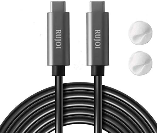 Дълъг USB кабел C RUJOI дължина от 15 метра, кабел за бързо зареждане и пренос на данни от USB C до C USB 2.0 адаптер USBA-C и скоба