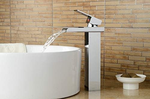 Водопадный смесител за басейна с един отвор за топла и студена вода, смесител за баня, месингови хромирани кранове